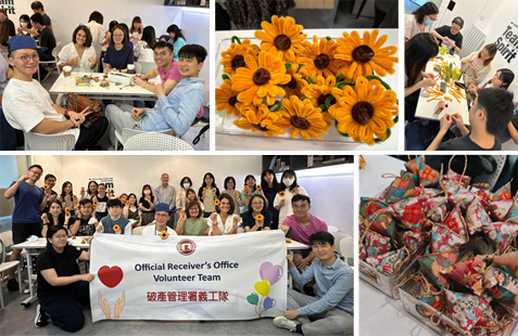 ORO Volunteer Team prepared herbal aroma sachets and twist stick sunflowers for elderly community